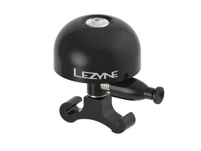 Lezyne Classic Brass Klingel, M,schwarze Klingel, schwarze Halterung